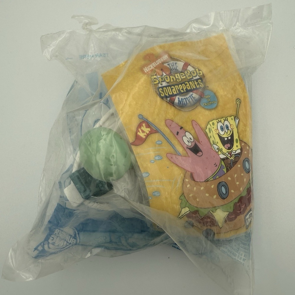 2002 Spongebob Squarepants: Squirter‎ and Whistler Squidward NIP Burger King Toy - Picture 3 of 3
